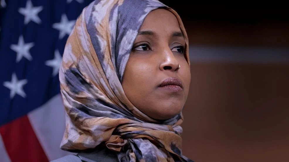 U.S. Rep. Ilhan Omar at a press conference at the U.S. Capitol
