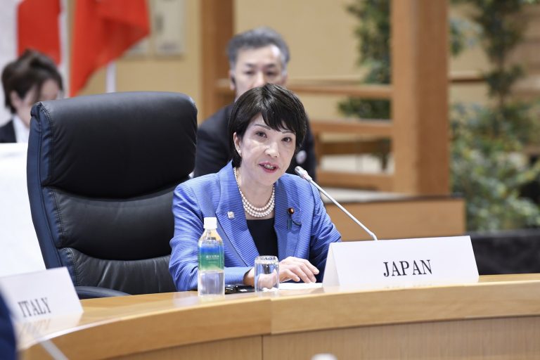 Japan's Minister Sanae Takaichi at G7 meeting
