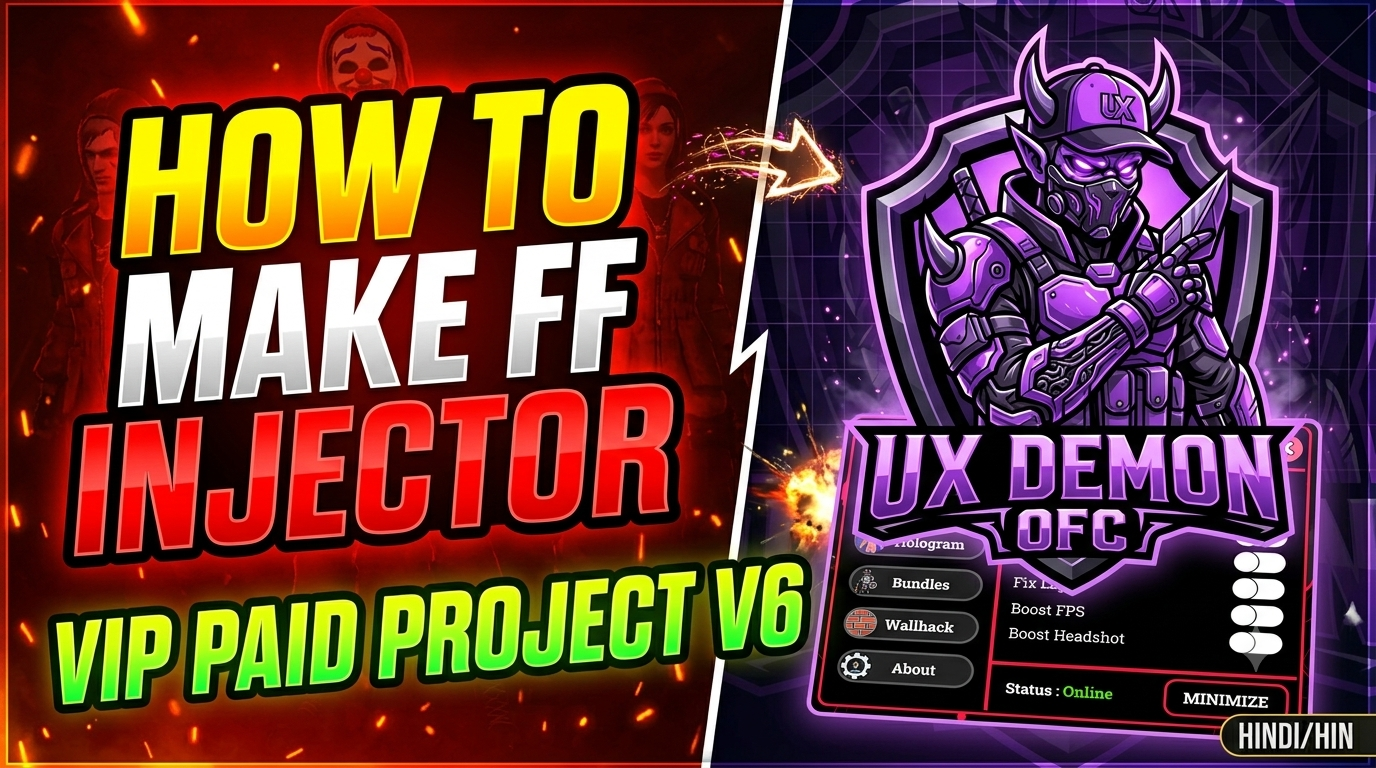 HOW TO MAKE FF INJECTOR | VIP PAID PROJECT V6 | UX DEMON OFC