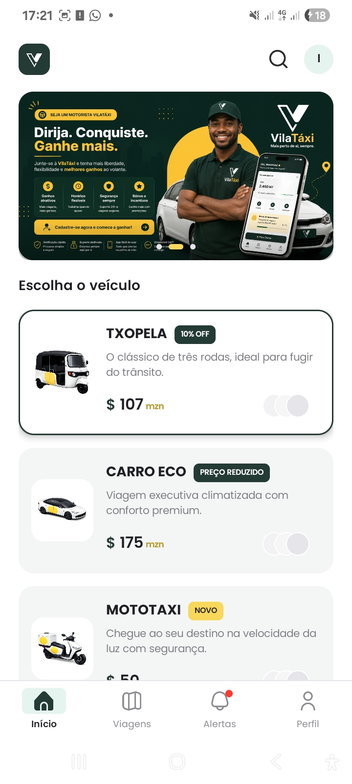 Solicitação de Corrida