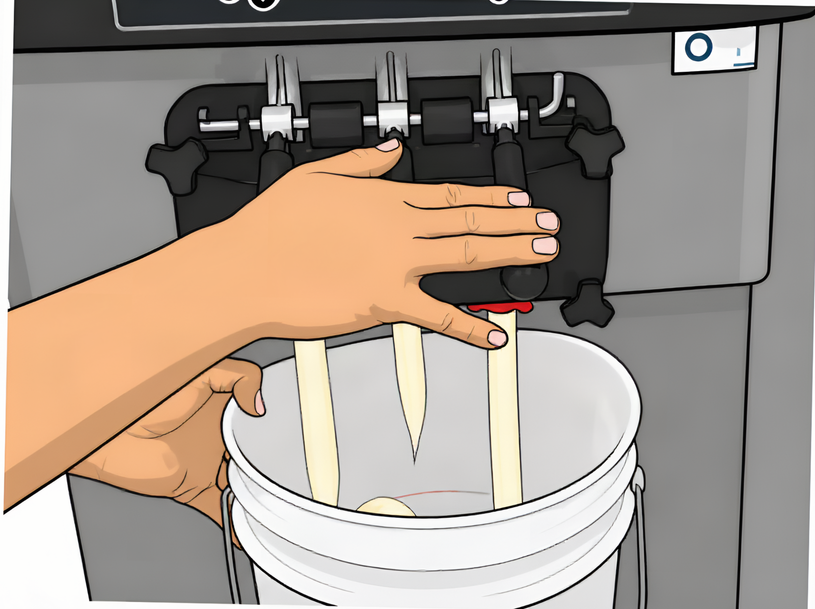 Emptying soft serve hopper