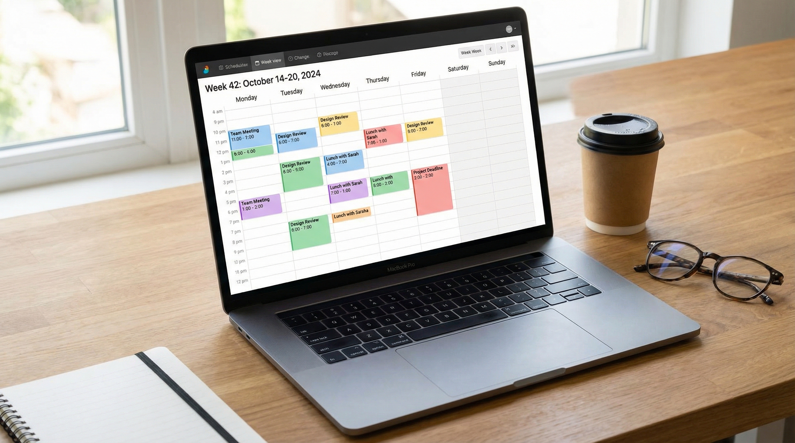 Student planning weekly study sessions on a digital calendar app