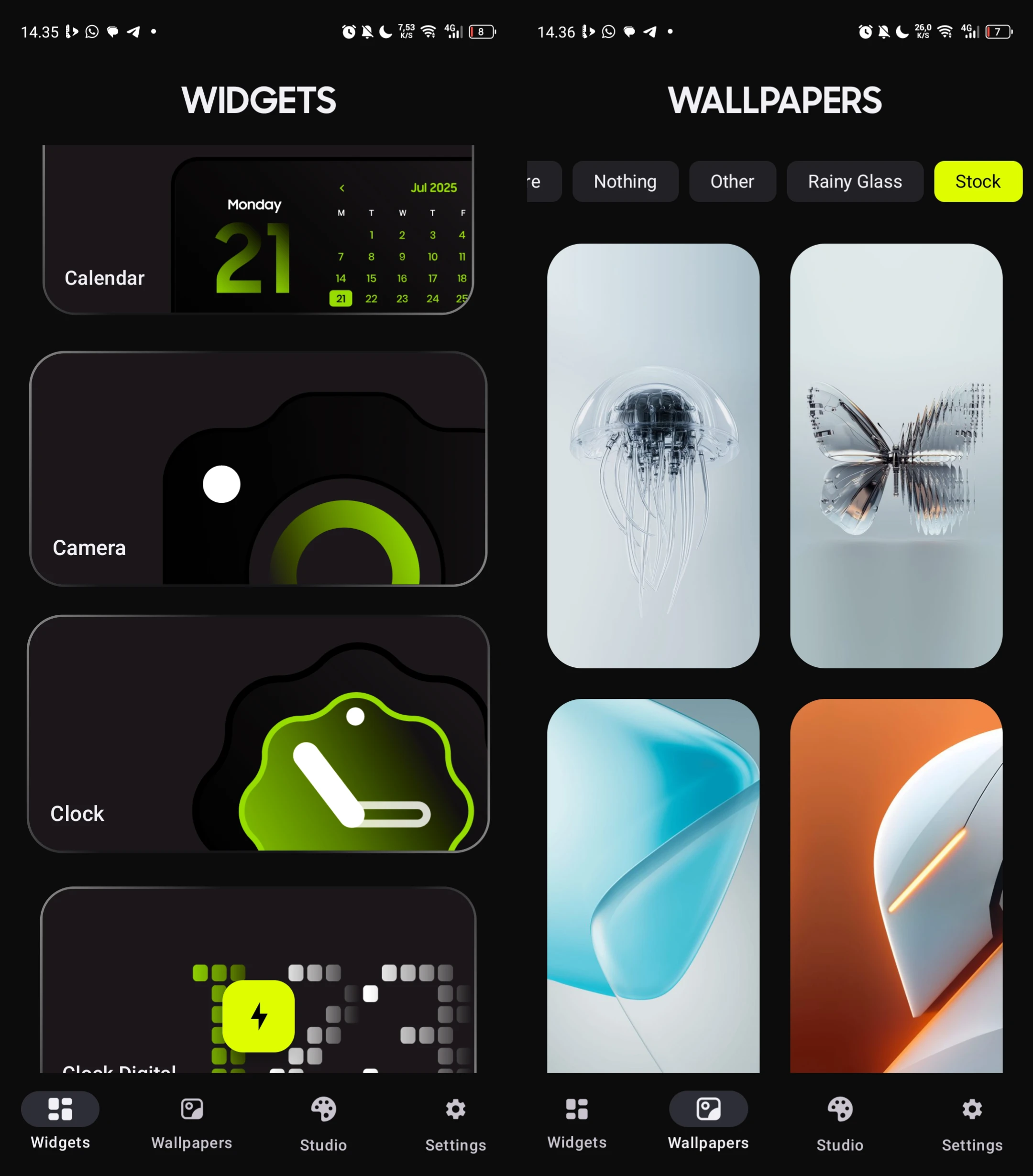 Neon Glass Widgets Preview