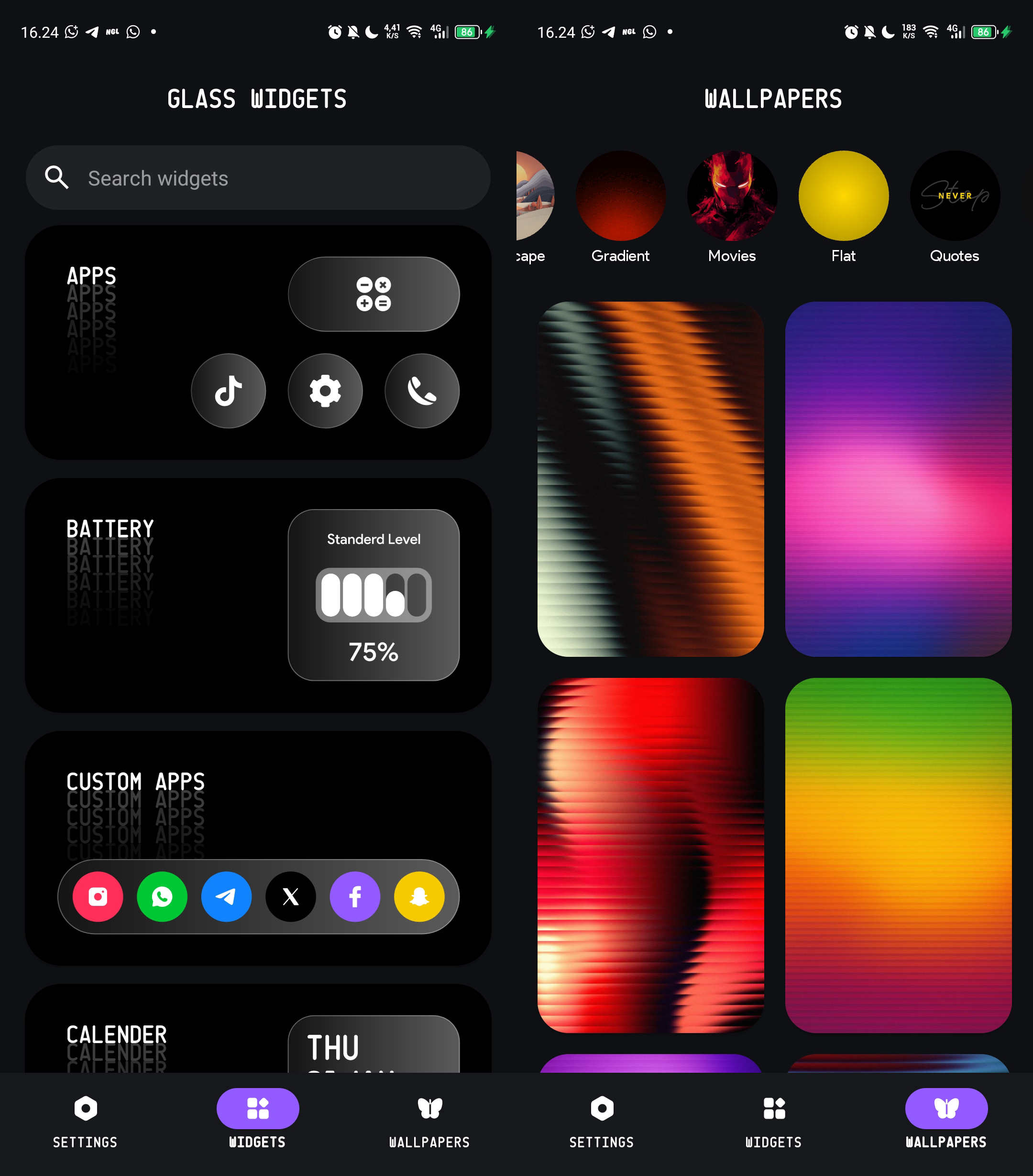 Glass Widgets Preview