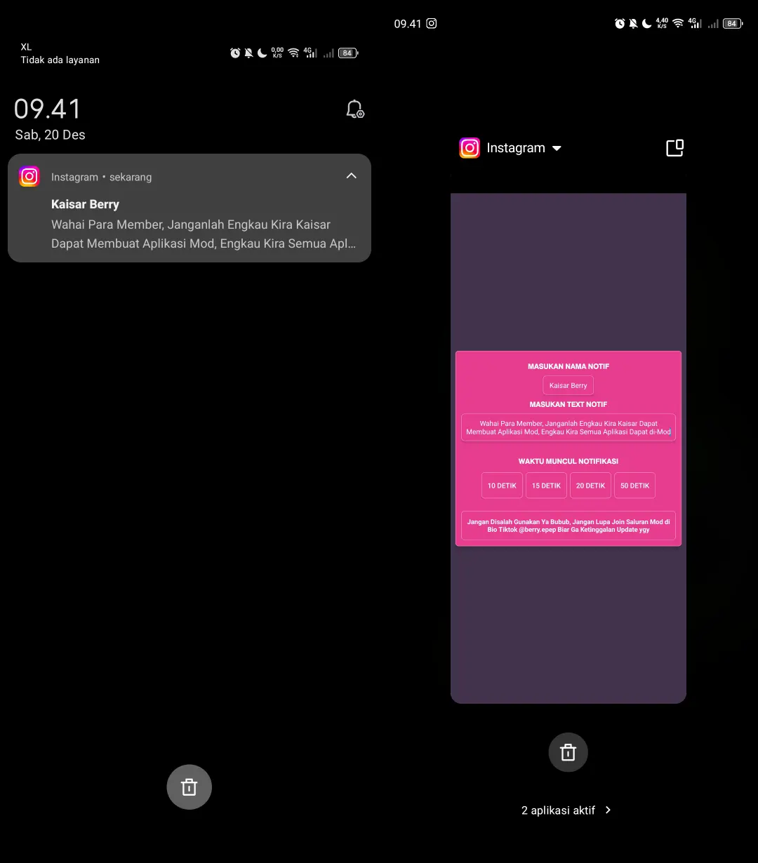 Preview Instagram Notif