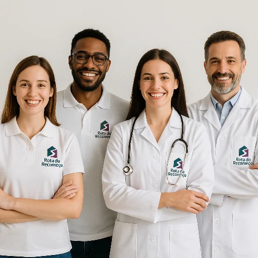 Equipe acolhendo família