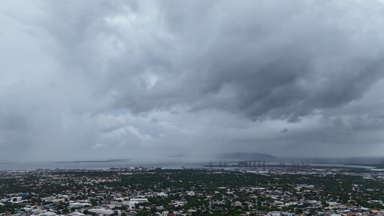 Clouds cover Kingston, Jamaica, ahead of the forecast arrival of Hurricane Melissa.