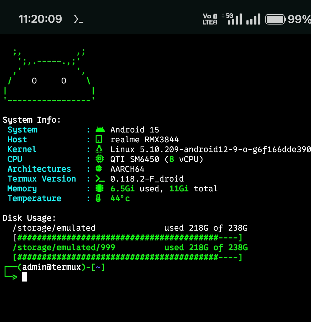 Termux Home Screen