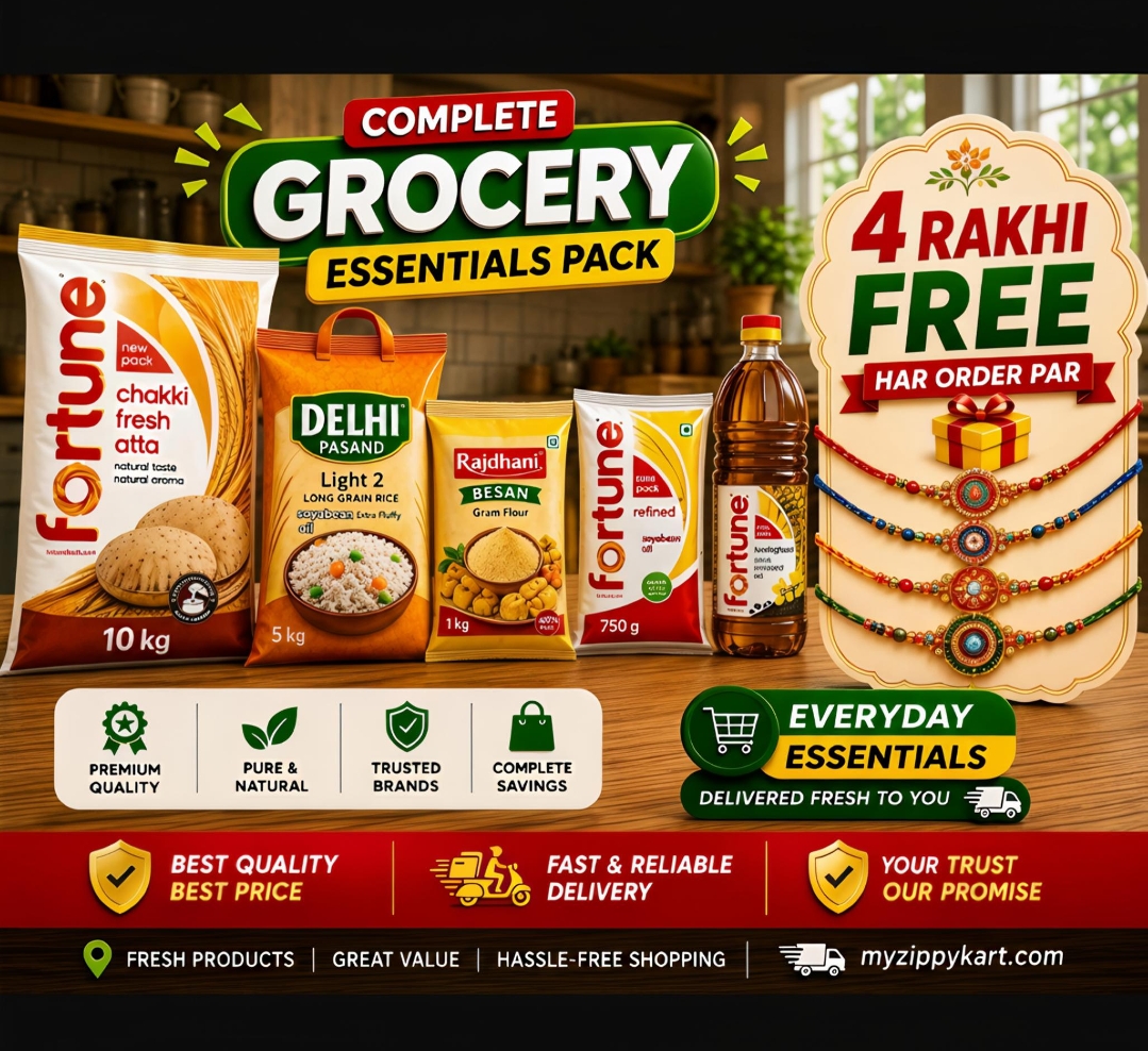Complete grocery essential pack combo -@1349+ 4 rakhi free