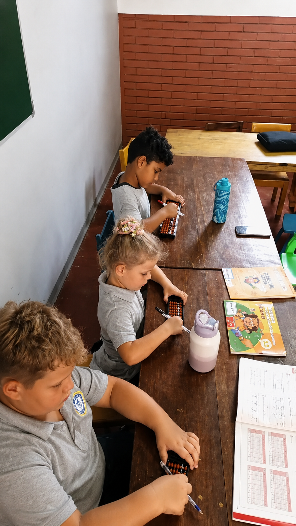 ISP students using abacus
