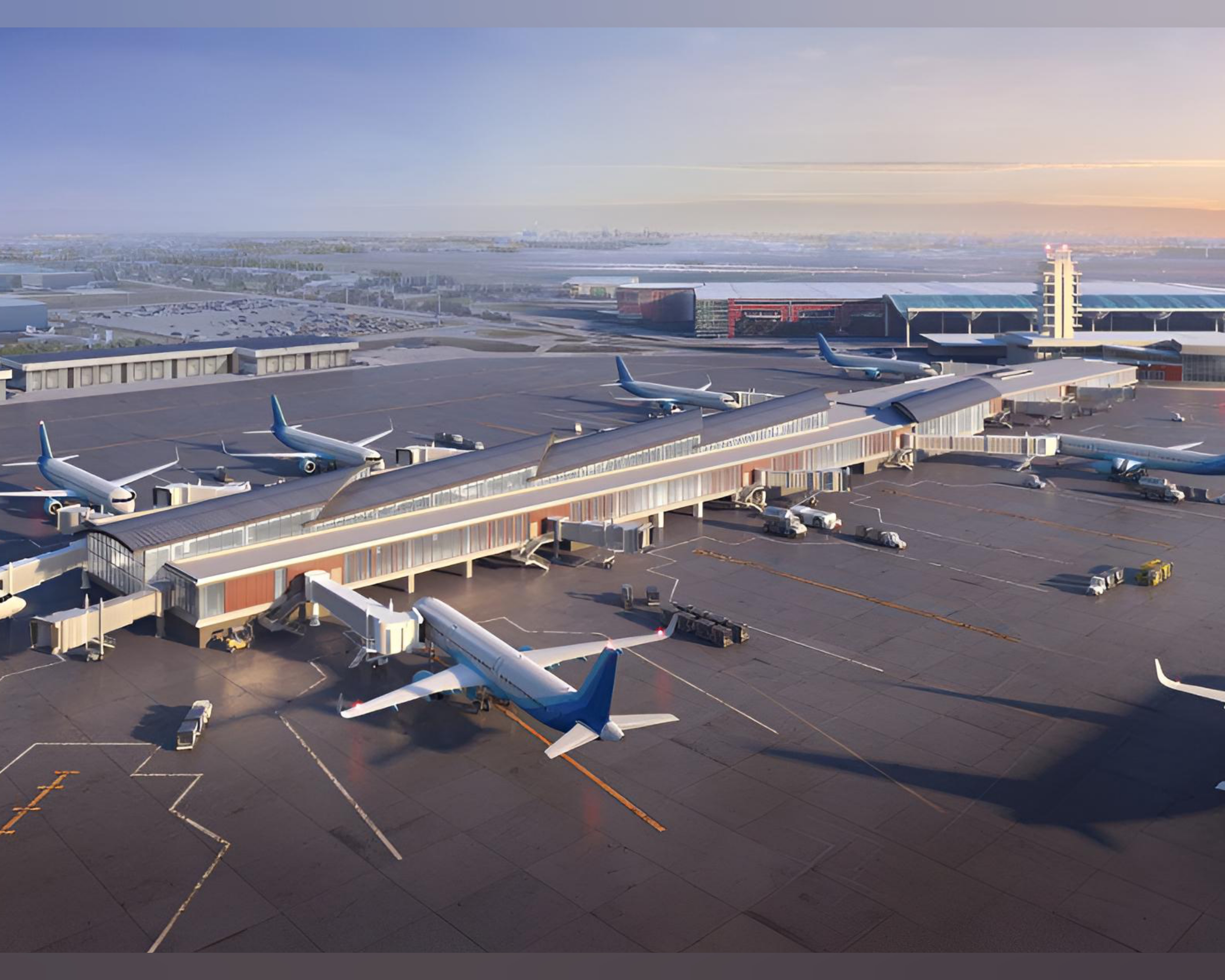 Berbera International Airport terminal under late-afternoon sun