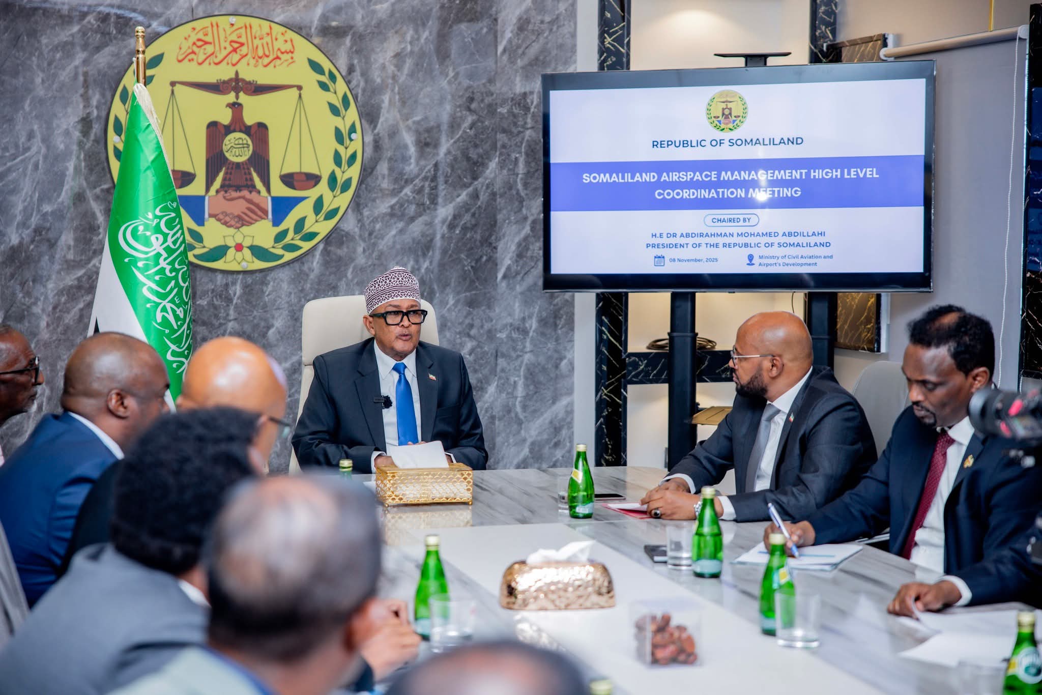 President of Somaliland Dr. Abdirahman Mohamed Abdillahi at the Airspace Management Meeting in Hargeisa.
