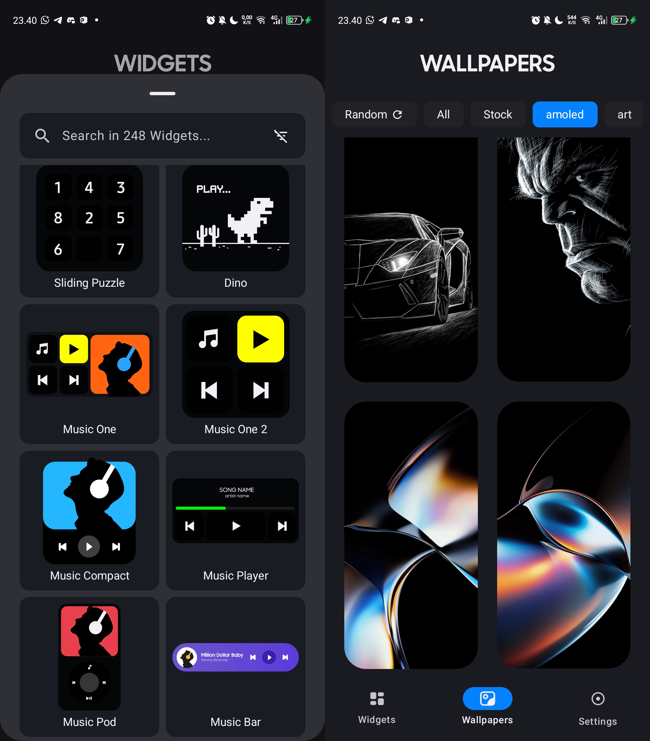 OneUI Widgets Preview