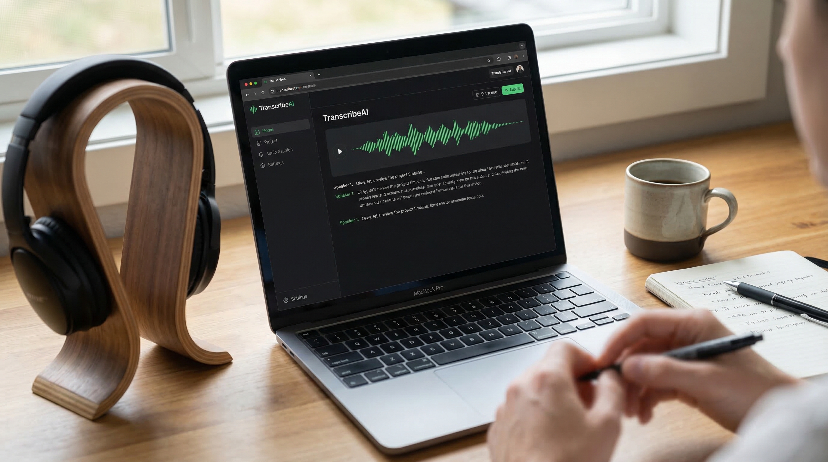 Audio file transcription using AI tools