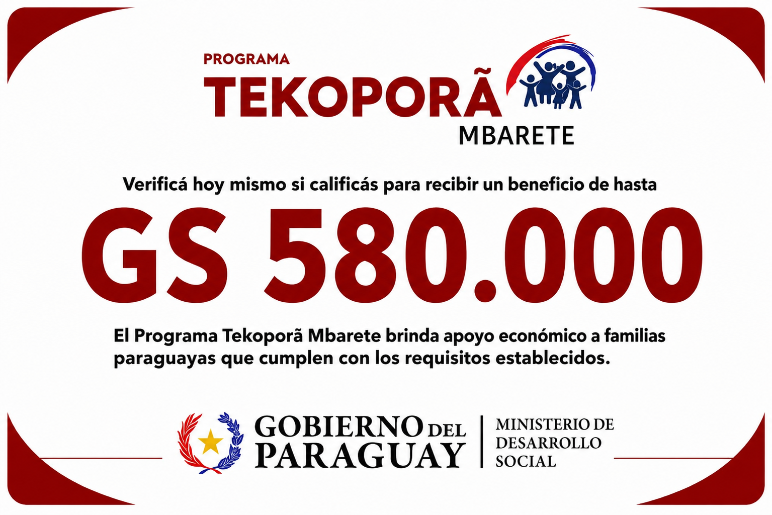Ministerio de Desarrollo Social del Paraguay banner